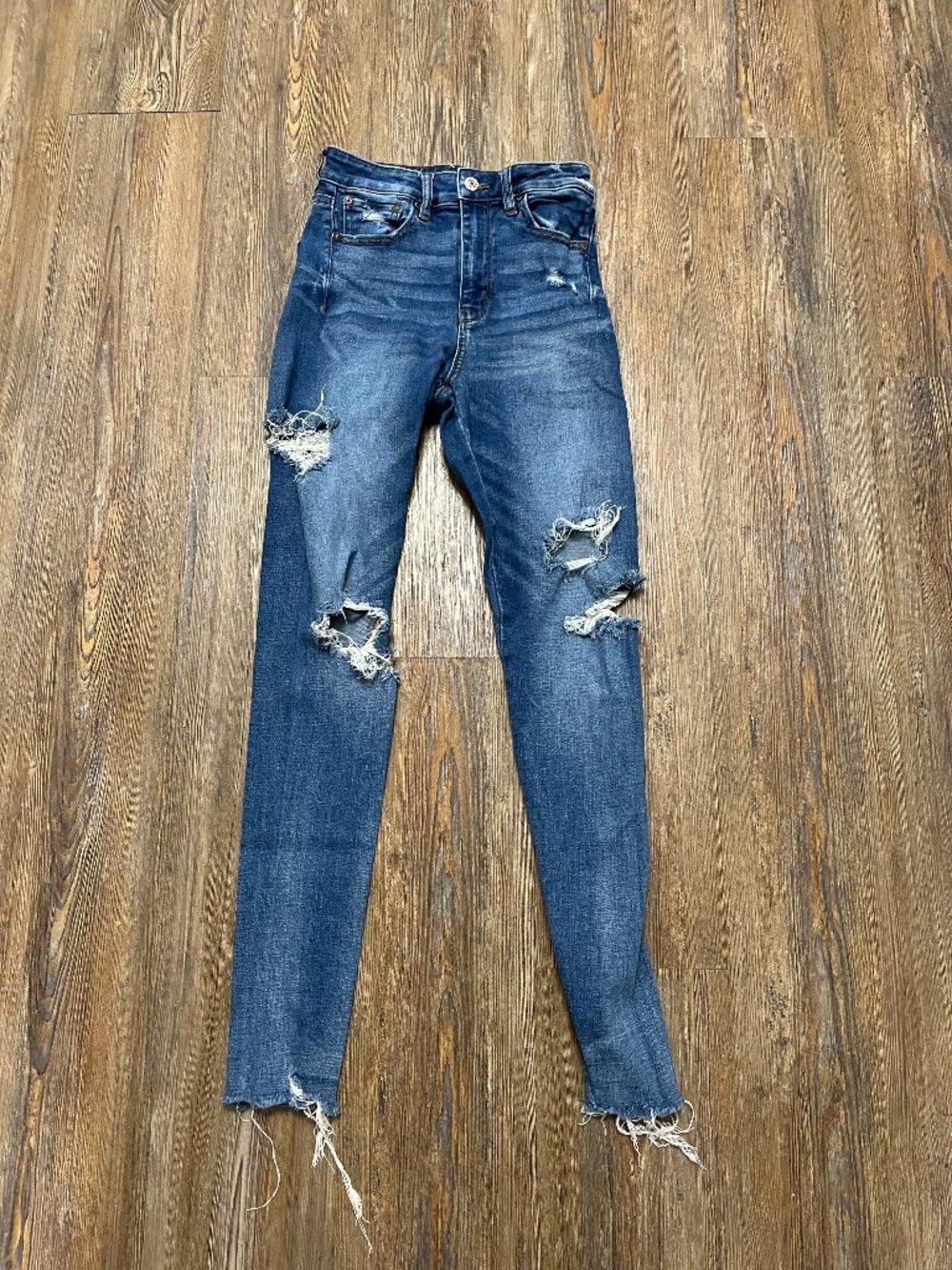 American Eagle Distressed Jeggings -Women Size 2 Regular- Super Hi Rise Waist